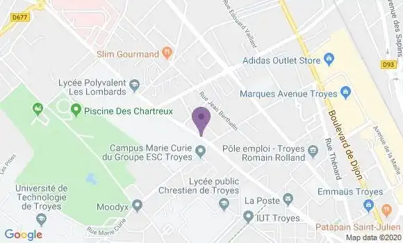 Localisation Troyes Chartreux - 10000