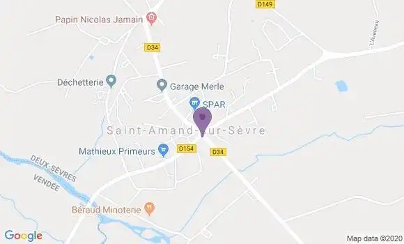 Localisation Saint Amand sur Sevre Ap - 79700