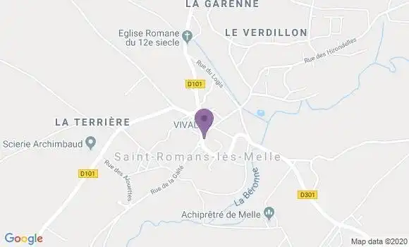 Localisation Saint Romans les Melle Ap - 79500