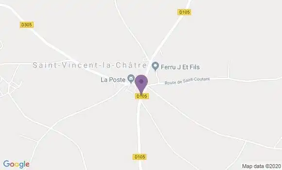 Localisation Saint Vincent la Chatre Ap - 79500