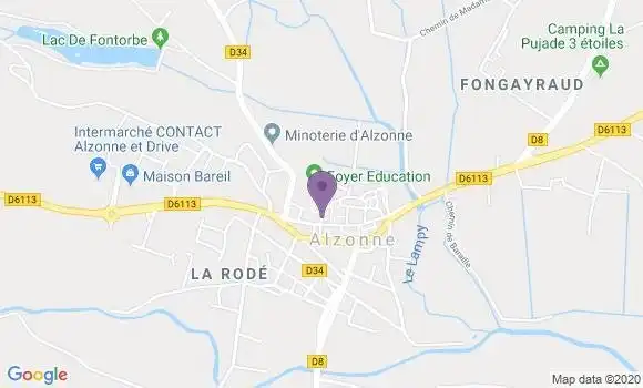 Localisation Alzonne - 11170