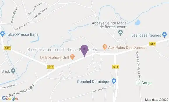 Localisation Berteaucourt les Dames Bp - 80850
