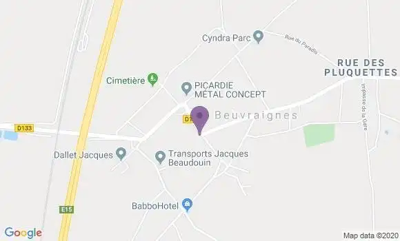 Localisation Beuvraignes Ap - 80700