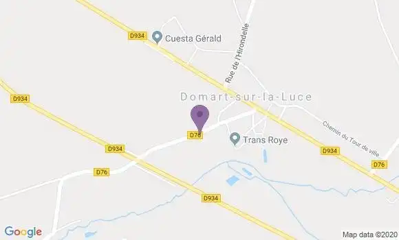 Localisation Domart sur la Luce Ap - 80110