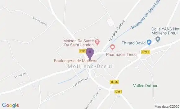 Localisation Molliens Dreuil Bp - 80540