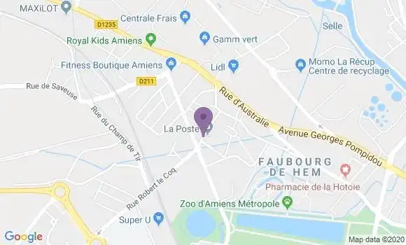 Localisation Amiens Faubourg de Hem - 80000