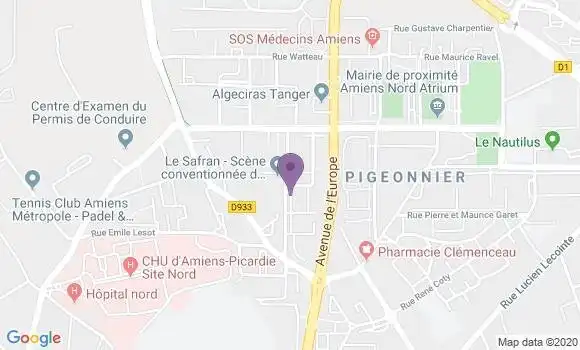 Localisation Amiens le Pigeonnier - 80080