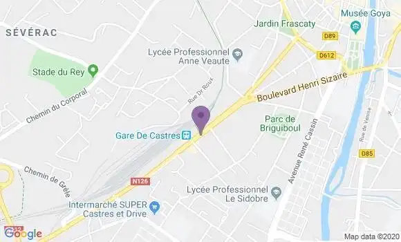 Localisation Castres Gare - 81100