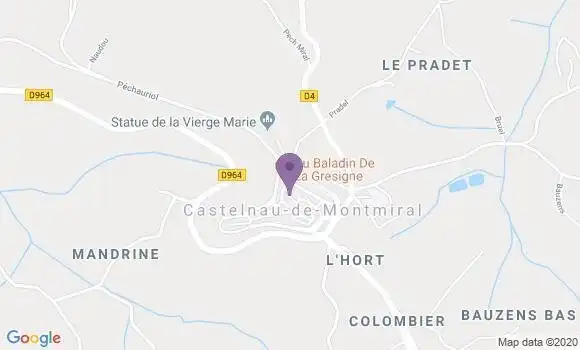 Localisation Castelnau de Montmiral - 81140