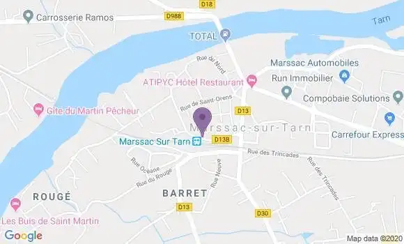 Localisation Marssac sur Tarn - 81150