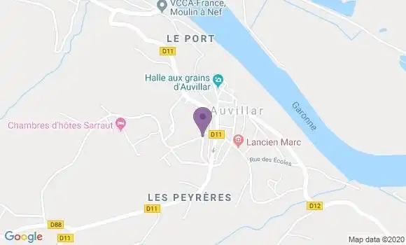 Localisation Auvillar - 82340