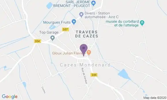 Localisation Cazes Mondenard Bp - 82110