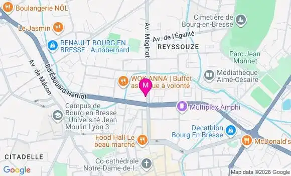 Localisation Bourg en Bresse Maginot - 01000