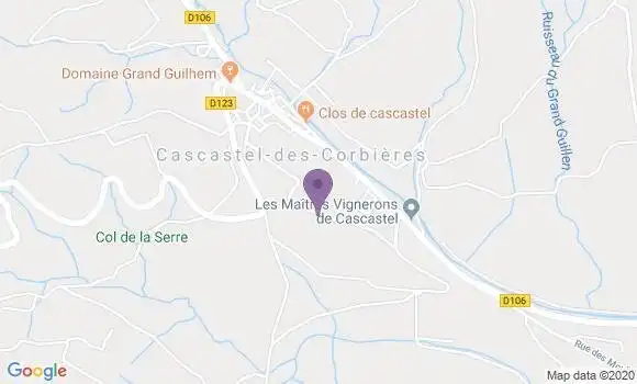 Localisation Cascastel des Corbieres Bp - 11360