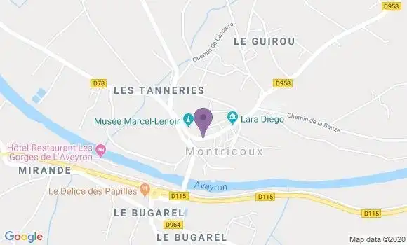Localisation Montricoux Bruniquel Bp - 82800