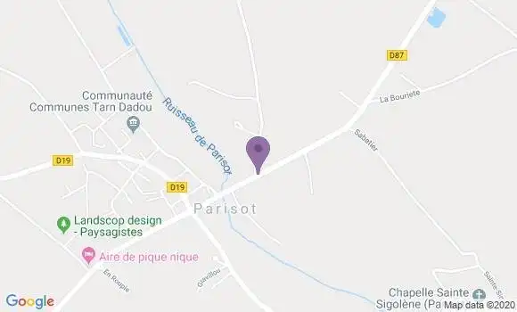 Localisation Parisot Bp - 82160