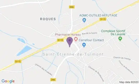 Localisation St Etienne de Tulmont Bp - 82410