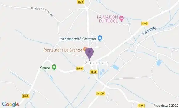Localisation Vazerac Bp - 82220