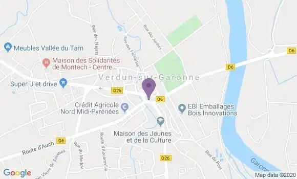 Localisation Verdun sur Garonne - 82600