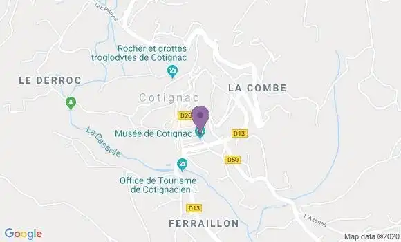Localisation Cotignac Bp - 83570