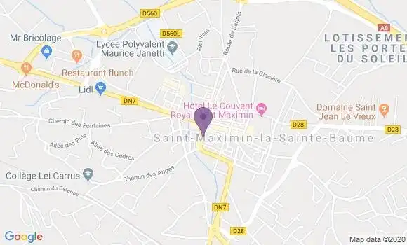 Localisation Saint Maximin la Sainte Baume - 83470