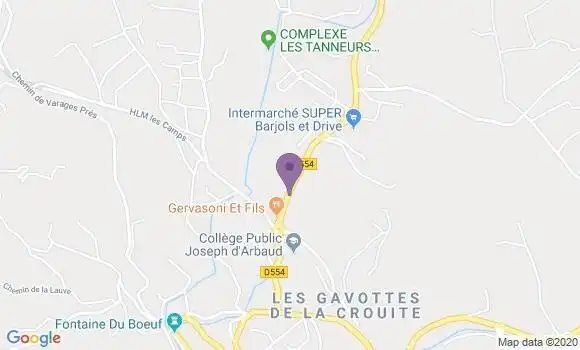 Localisation Tavernes Bp - 83670