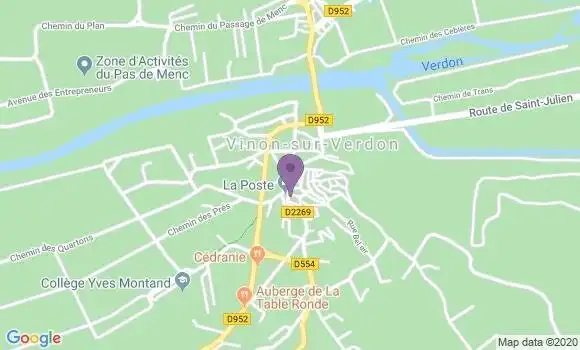 Localisation Vinon sur Verdon Bp - 83560