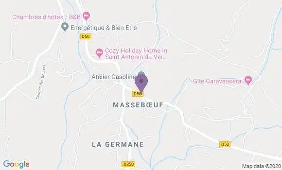 Localisation Saint Antonin du Var Ap - 83510