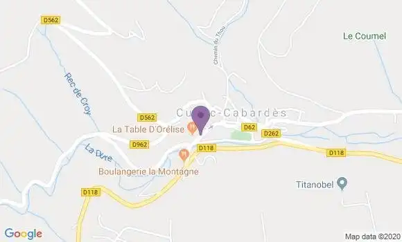 Localisation Cuxac Cabardes Bp - 11390