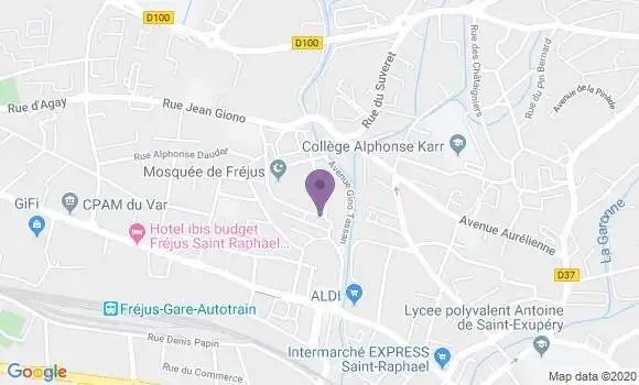 Localisation Frejus la Gabelle Bp - 83600