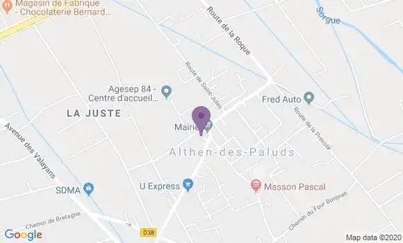 Localisation Althen des Paluds Bp - 84210