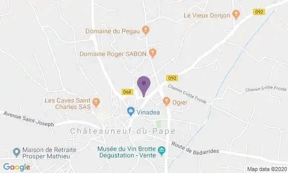 Localisation Chateauneuf du Pape Bp - 84230