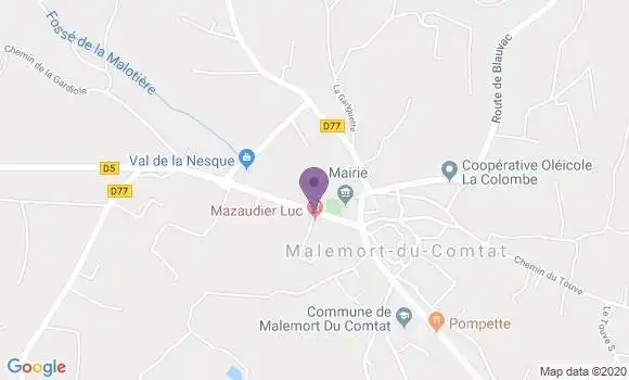 Localisation Malemort du Comtat Bp - 84570