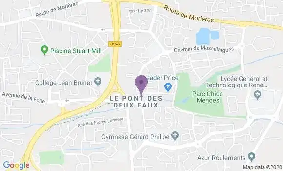 Localisation Avignon Pont des Deux Eaux - 84000