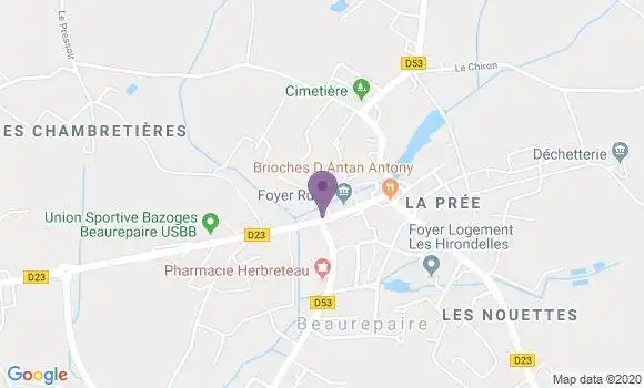Localisation Beaurepaire Ap - 85500