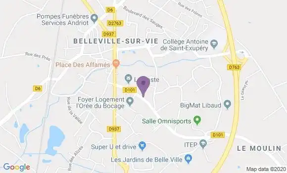 Localisation Belleville sur Vie - 85170