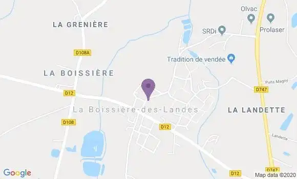 Localisation La Boissiere des Landes Ap - 85430
