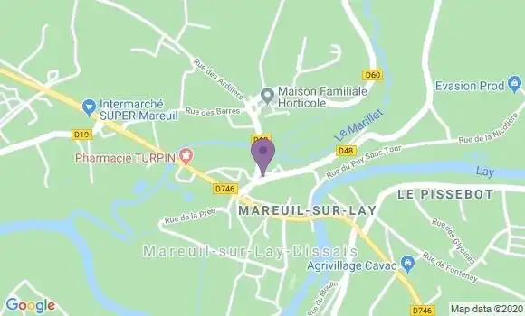 Localisation Mareuil sur Lay Dissais Bp - 85320