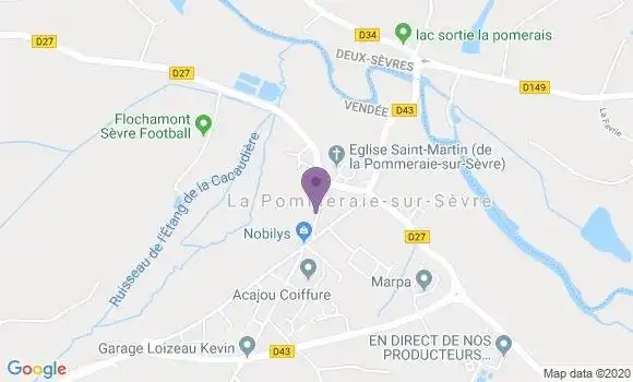 Localisation La Pommeraie sur Sevre Ap - 85700