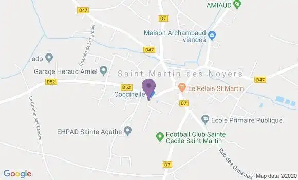 Localisation Saint Martin des Noyers Ap - 85140