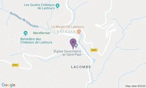 Localisation Lastours Bp - 11600