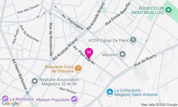 Localisation Montreuil Ermitage - 93100