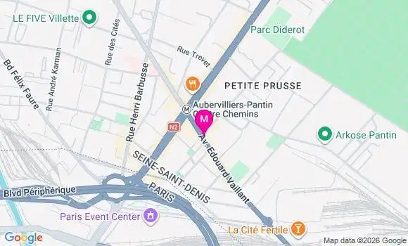 Localisation Pantin Quatre Chemins - 93500
