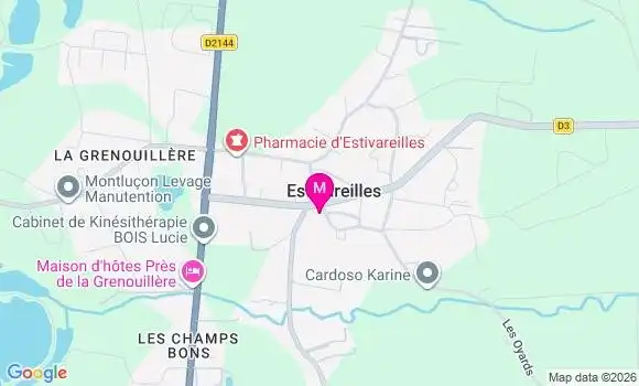 Localisation Estivareilles Lpac - 03190