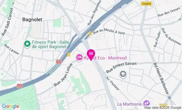 Localisation Montreuil la Noue Villiers - 93100