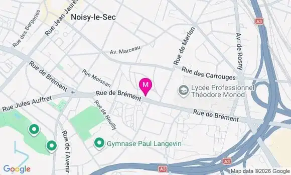 Localisation Noisy le Sec Stephenson - 93130