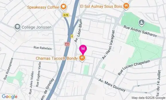 Localisation Bondy la Noue Caillet - 93140