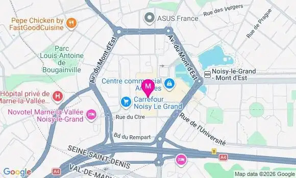 Localisation Noisy le Grand Arcades - 93160