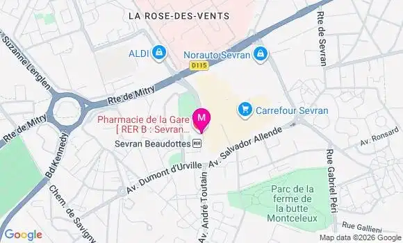 Localisation Sevran Beaudottes - 93270