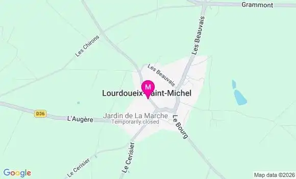 Localisation Lourdoueix Saint Michel - 36140